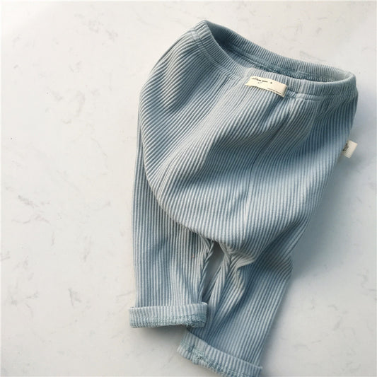 Cerulean Ribbed Cotton Pant