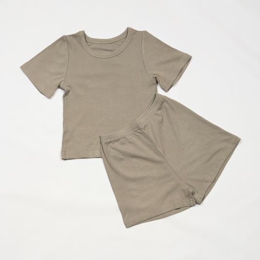 2-piece Seaweed Short-sleeved Cotton Set