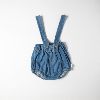 2-piece Apricot Denim Overalls Set