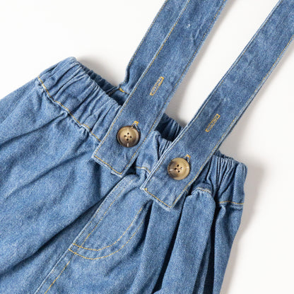 2-piece Apricot Denim Overalls Set