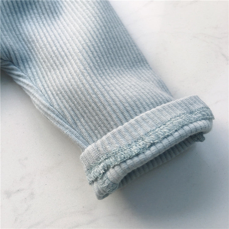 Cerulean Ribbed Cotton Pant