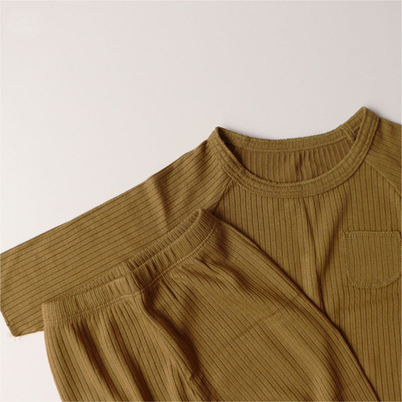 2-piece Butterscotch Long-sleeved Cotton Set