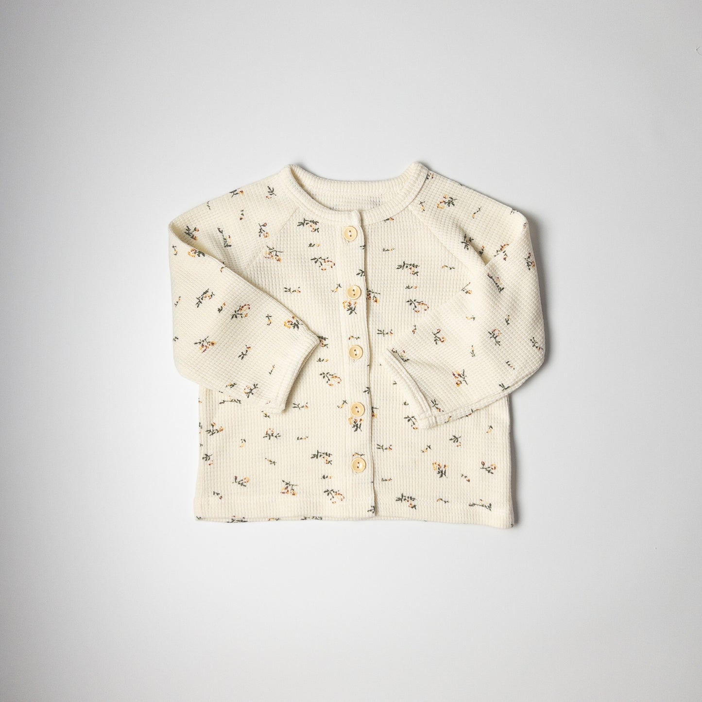 2-piece Cream Blossom Waffle Cotton Set