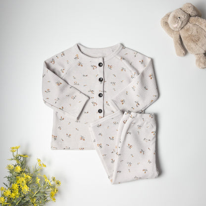 2-piece Sand Blossom Waffle Cotton Set