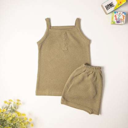 2-piece Seaweed Sleeveless Waffle Set