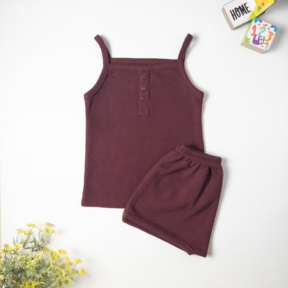 2-piece Raisin Sleeveless Waffle Set