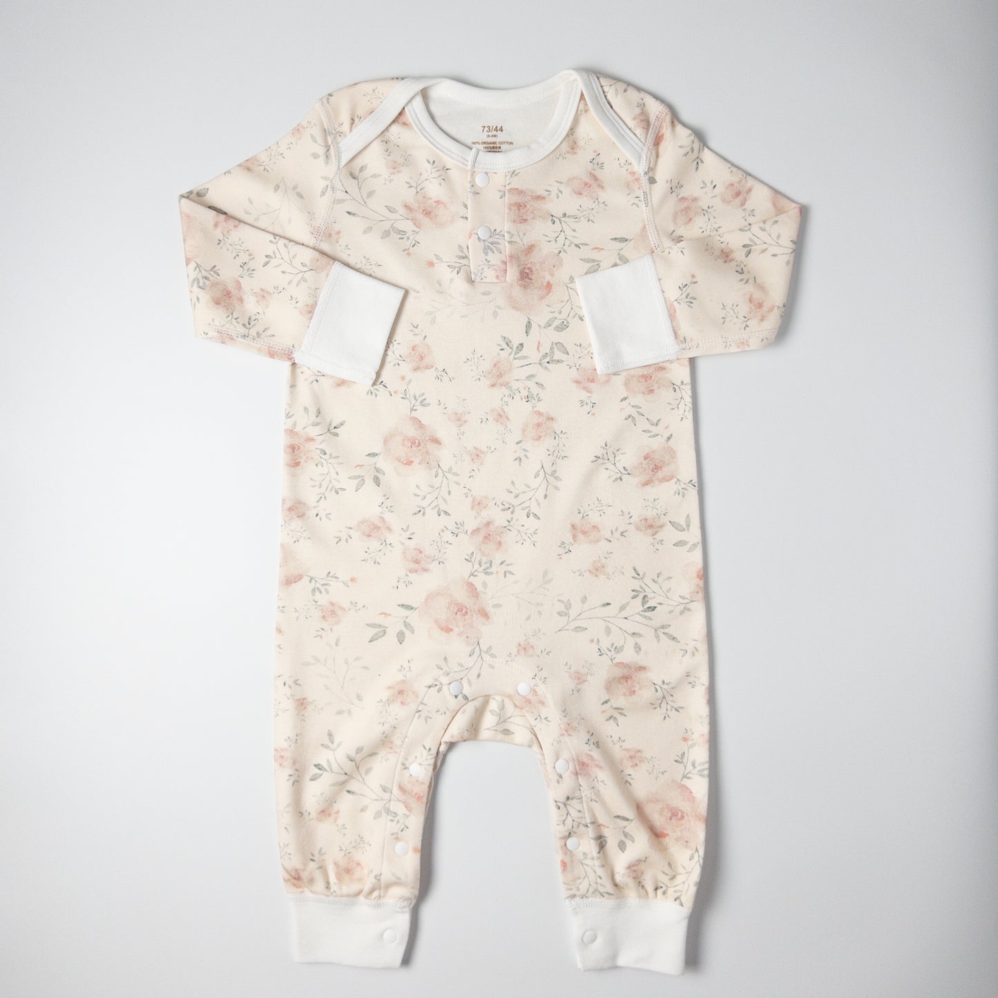 Organic Cotton Rosette Buttoned Romper