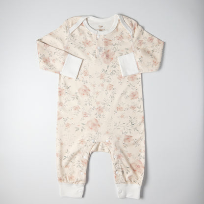 Organic Cotton Rosette Buttoned Romper