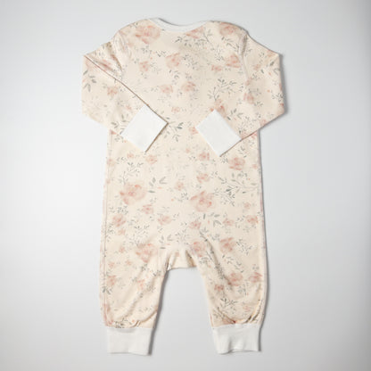 Organic Cotton Rosette Buttoned Romper