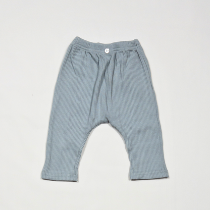 Cerulean Ribbed Cotton Pant