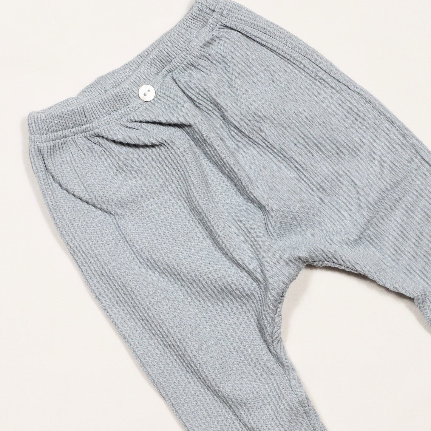 Cerulean Ribbed Cotton Pant