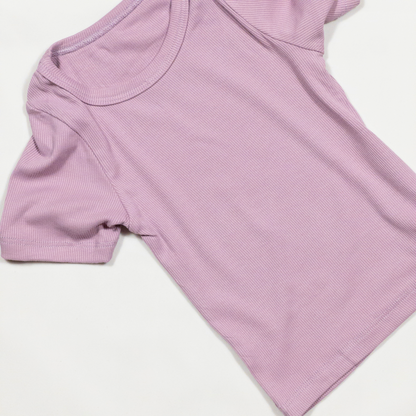 2-piece Lavender Short-sleeved Cotton Set