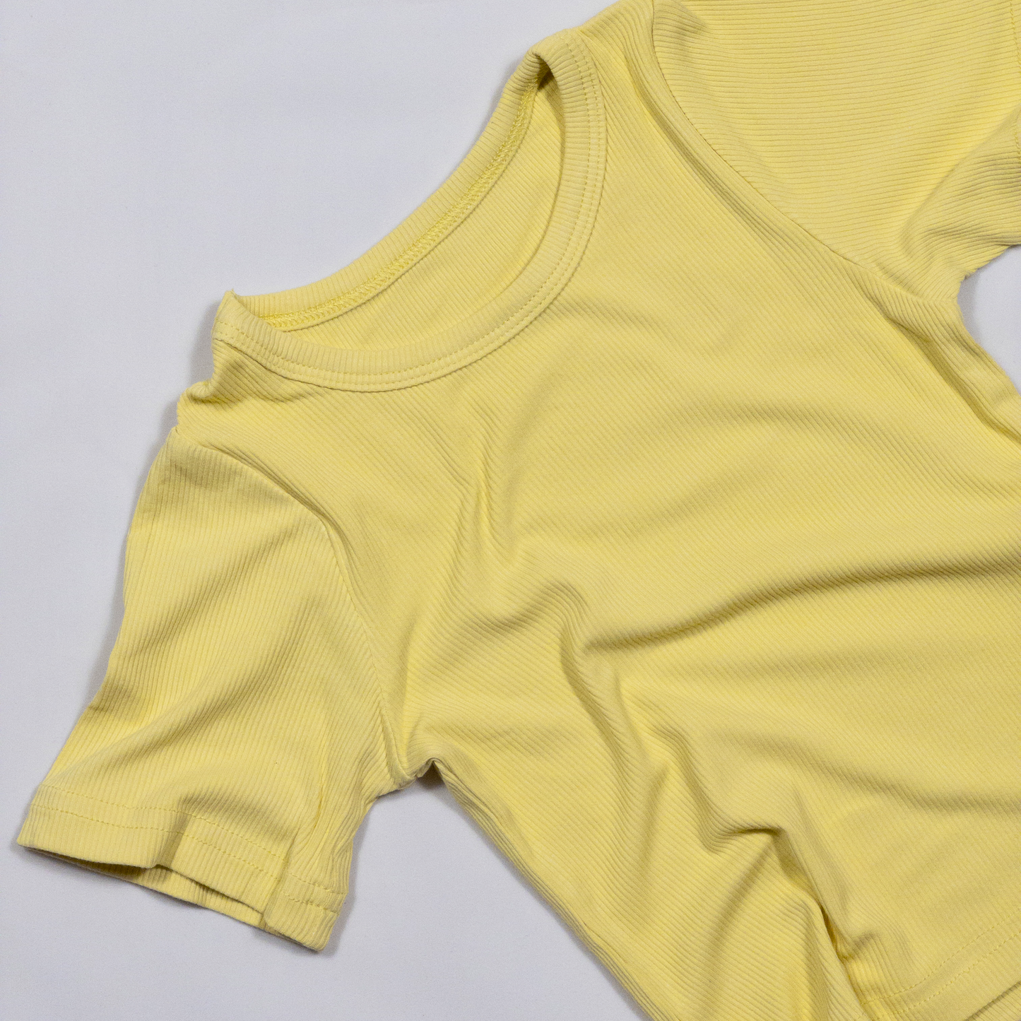 2-piece Mustard Short-sleeved Cotton Set