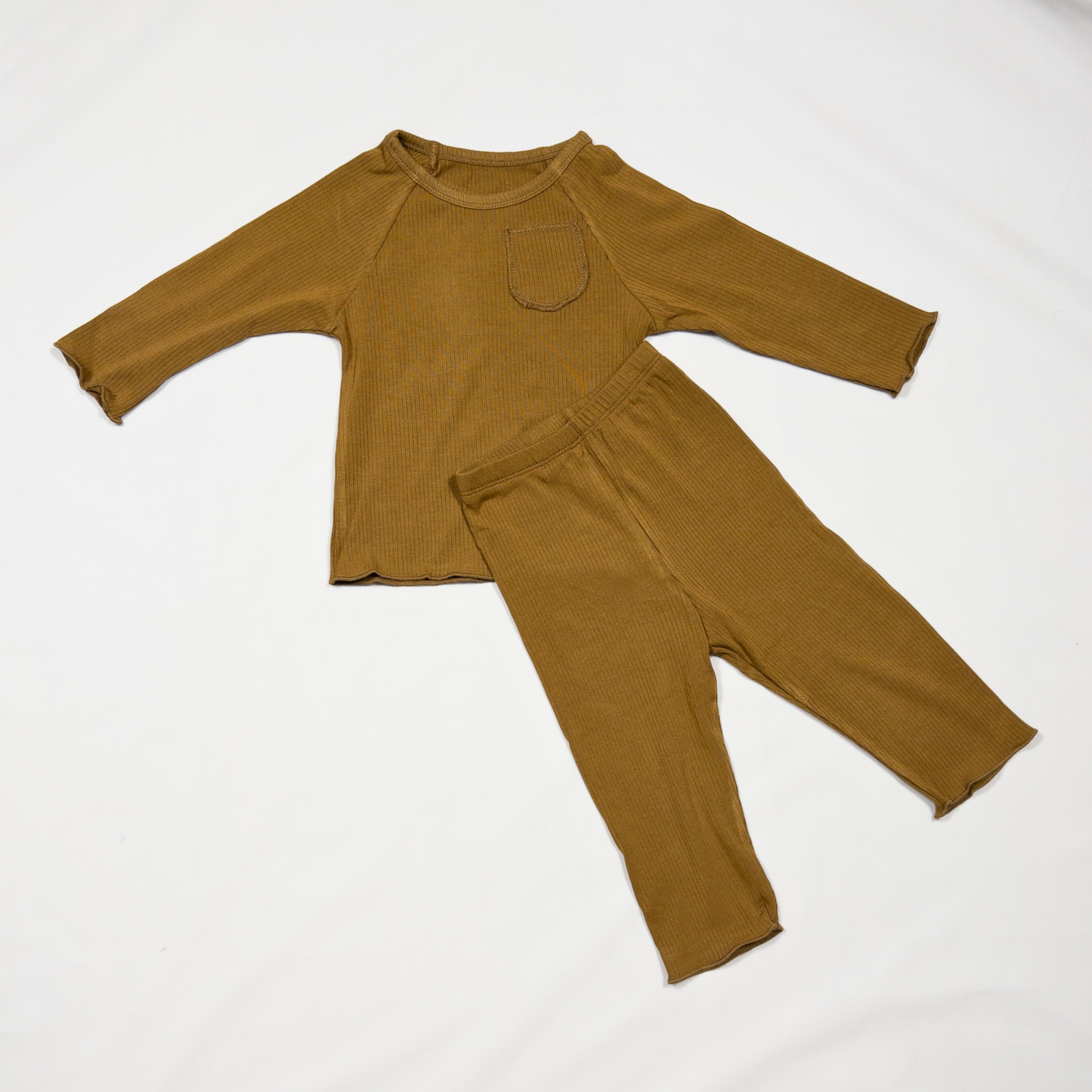 2-piece Butterscotch Long-sleeved Cotton Set