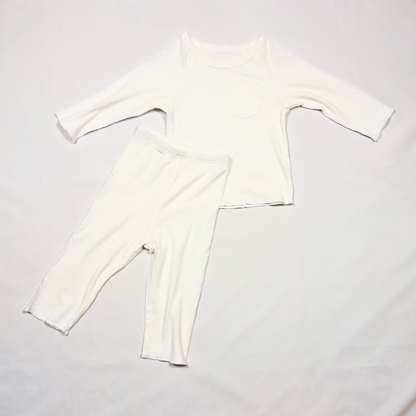 2-piece Pearl Long-sleeved Cotton Set