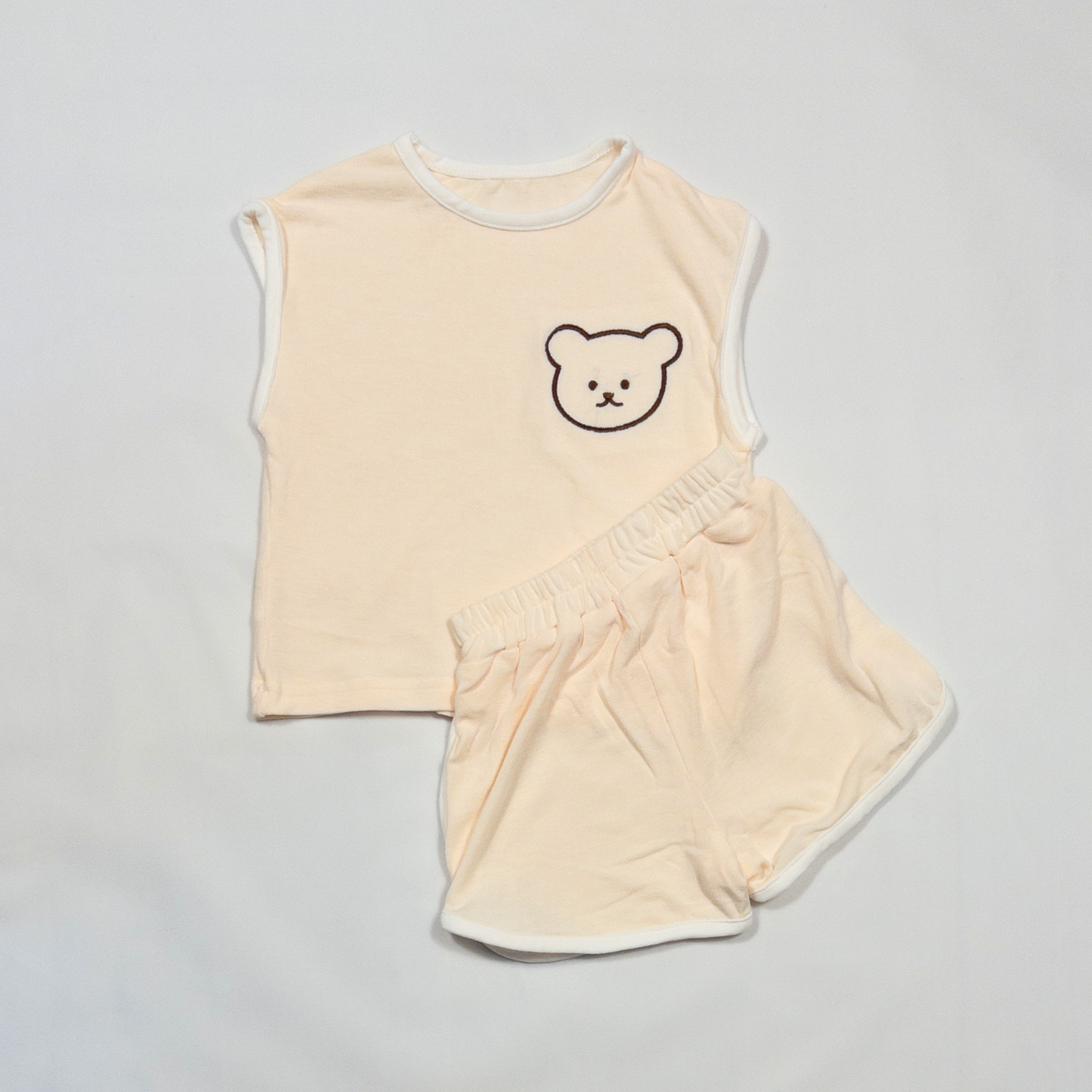 2-piece Cream Bear Cotton Set